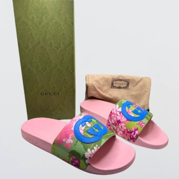 Gucci x Ken Scott Rubber Infinity Zia Floral Slide Sandals Multicolor 42 NIB - Picture 3 of 16
